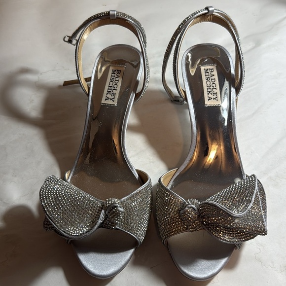Badgley Mischka Silver Women's Rennie Statement Stiletto Heel 7.5 - Picture 2 of 7